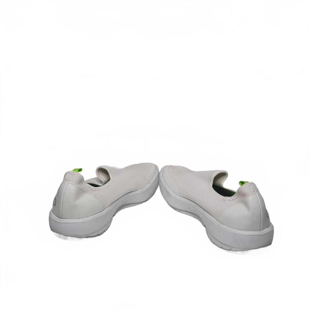 Oofos Women's White and Lime Green Slip-On Shoes Size 8.5 - Picture 5 of 6